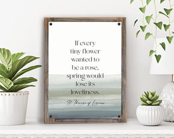 St. Therese of Lisieux-the Little Flower-Metal Print on Reclaimed Wood Frame-Catholic Prayer Art