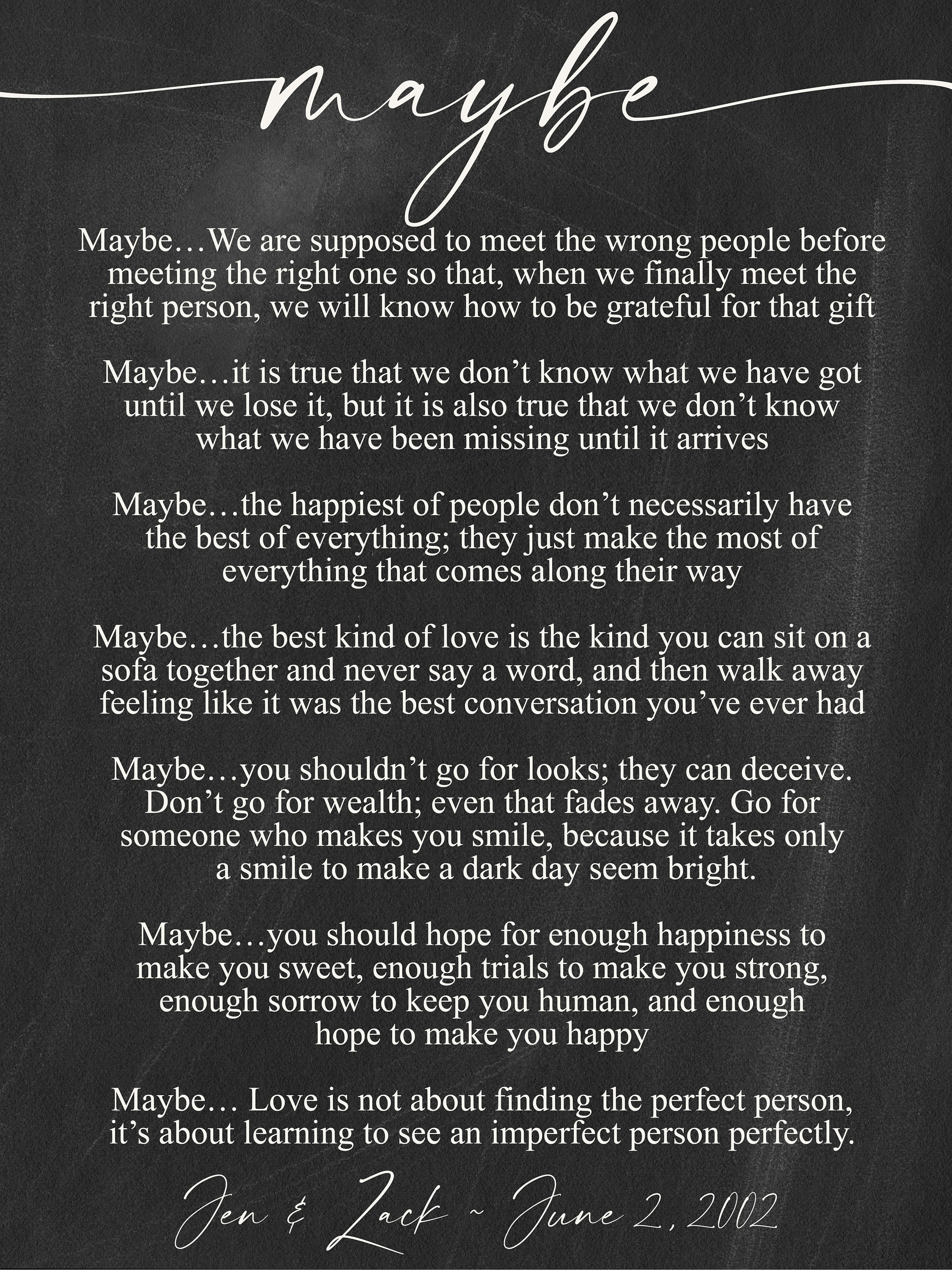 Maybe Love Poem on Metal Print on Reclaimed Wood Frame-rumi Poetry Wall ...