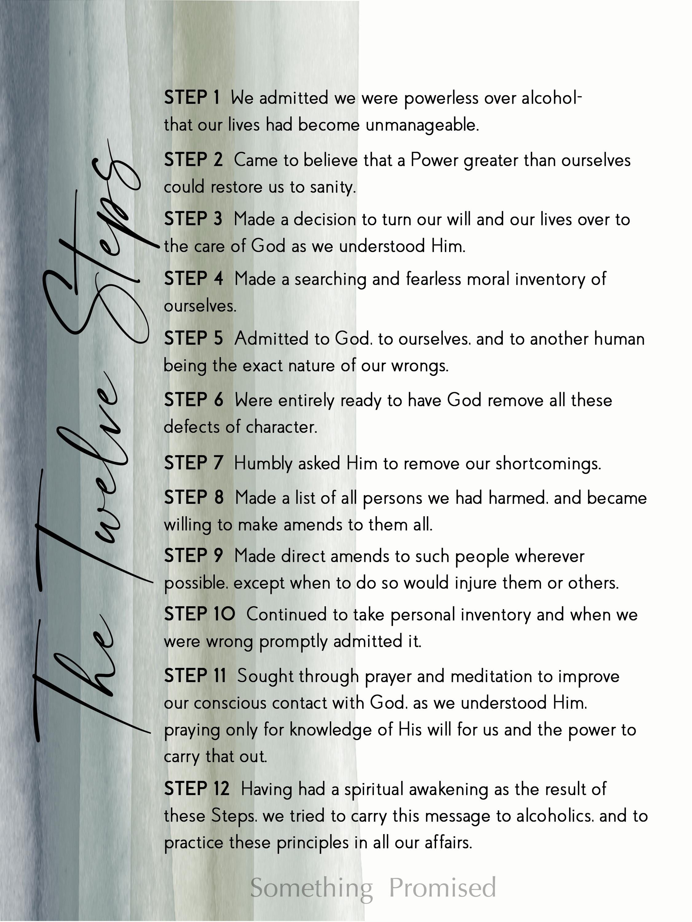 The 12 Steps of AA Metal Print on Reclaimed Wood Frame-recovery Wall ...