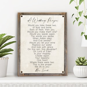 A Wedding Prayer by Max Lucado Metal Print on Reclaimed Wood Frame-Marriage Poem Decor-Custom Marriage Prayer-Wedding Gift Idea