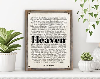 Heaven Song Lyrics On Metal Print On Reclaimed Wood Etsy Heaven Song Lyrics On Metal Print On Reclaimed Wood Etsy