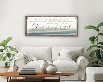 For I Have Seen The Goodness Of God Metal Print on Reclaimed Wood Frame--Scripture Wall Art-Goodness of God Sign-Bible Wall Art