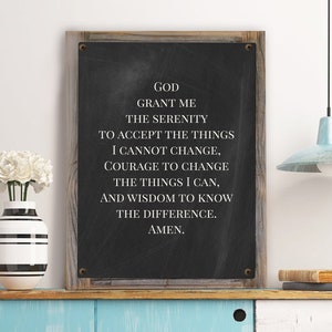 The Serenity Prayer Metal Print on Reclaimed Wood Frame-Recovery Wall Art-Rustic Wall Art-Twelve Step Wall Decor-Recovery Gift Idea
