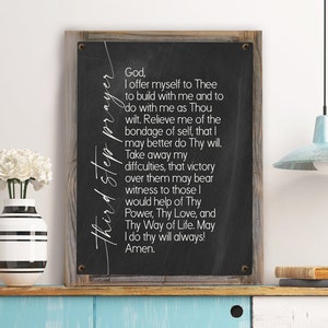 Third Step Prayer Metal Print on Reclaimed Wood Frame-3rd Step Wall Art ...