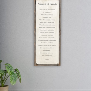 St Francis Prayer Metal Print on Reclaimed Wood Frame-Step 11 Prayer-Recovery Wall Art-Sobriety Gift Idea-Elevventh Step Prayer