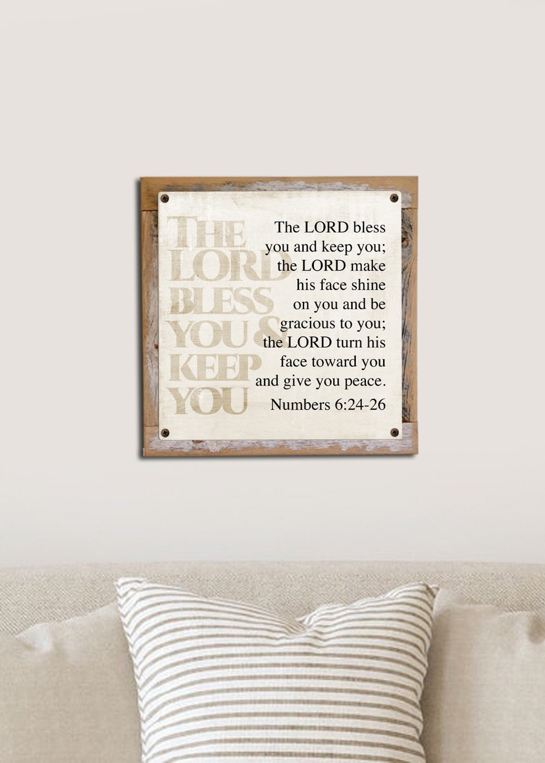 The Lord Bless You & Keep You Metal Print on Reclaimed Wood Frame ...