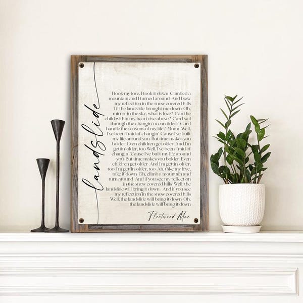 Landslide Lyrics - Etsy