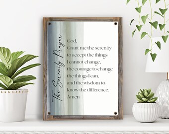 The Serenity Prayer Metal Print on Reclaimed Wood Frame-custom
