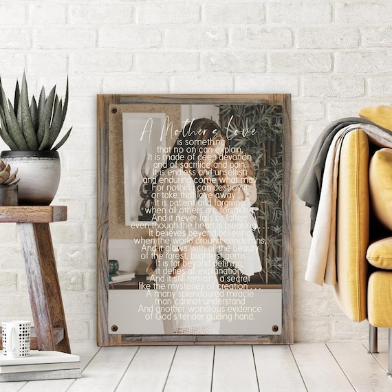 Custom Photo Art Metal Print on Rustic Reclaimed Wood Frame-Mother's Gift Idea-unique mother's day gift, Valentine gift idea