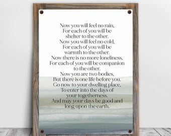 Apache Wedding Blessing Metal Print on Reclaimed Wood Frame-Marriage Poem Decor-Custom Marriage Blessing-Marriage Blessing Wedding Gift