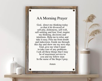 AA Morning Prayer on Metal Print on Reclaimed Wood Frame