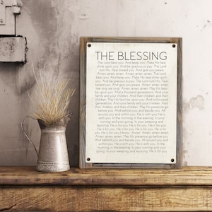 The Blessing Lyrics Wall Decor Metal Print on Reclaimed Wood Frame-Kari Jobe Worship Lyrics Wall Art-Elevation Worship Wall Decor-Lyric Art