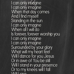 I Can Only Imagine Lyrics on Metal Print on Reclaimed Wood Frame ...