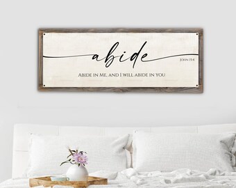 Abide In Me and I will Abide In You Metal Print on Reclaimed Wood Frame-JOHN 15:4