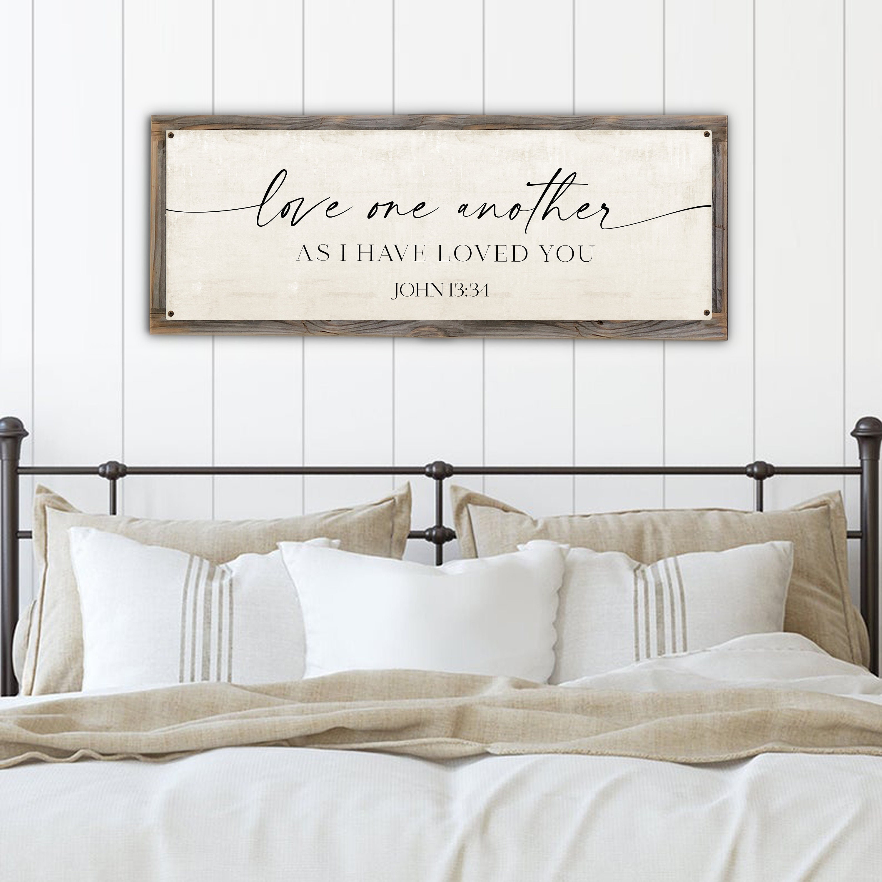 Love One Another as I Have Loved You Metal Print on Reclaimed Wood ...