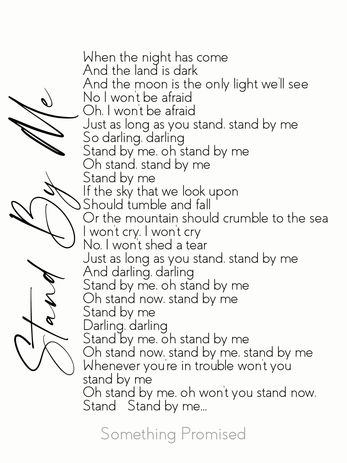 Stand By Me Song Lyrics Metal Print on Reclaimed Wood Etsy