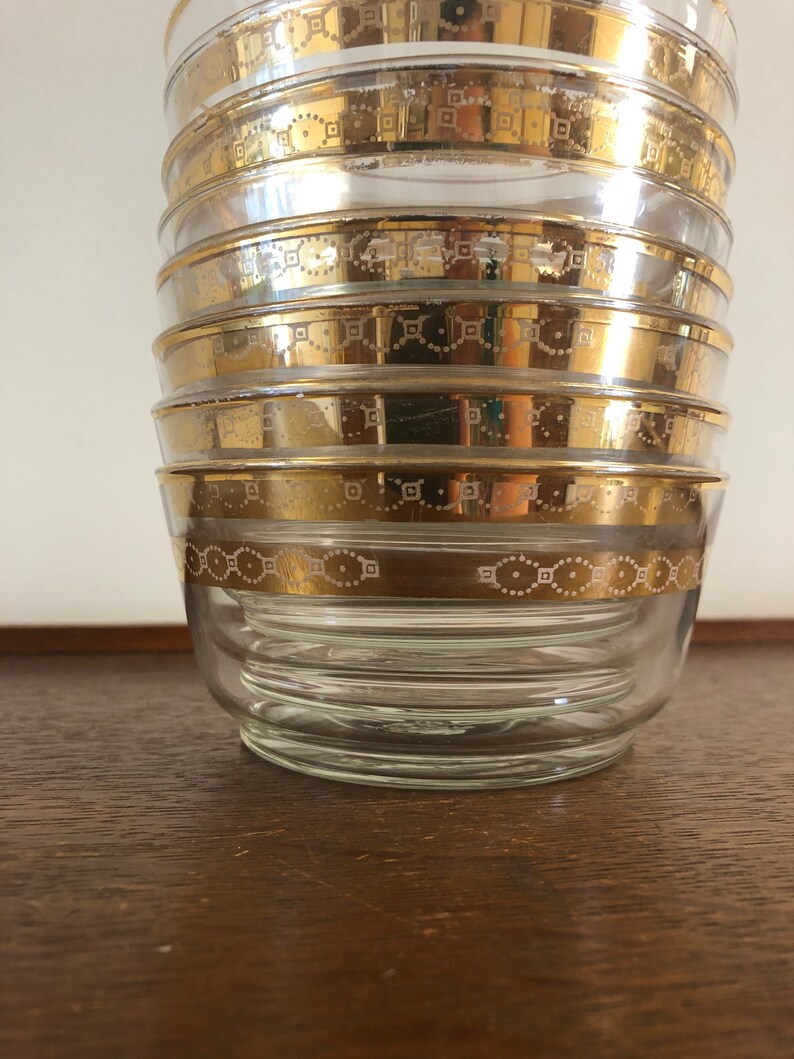 Vintage Libbey Gold Rim Snack Condiment Bowls Set of 8 Gold Etsy