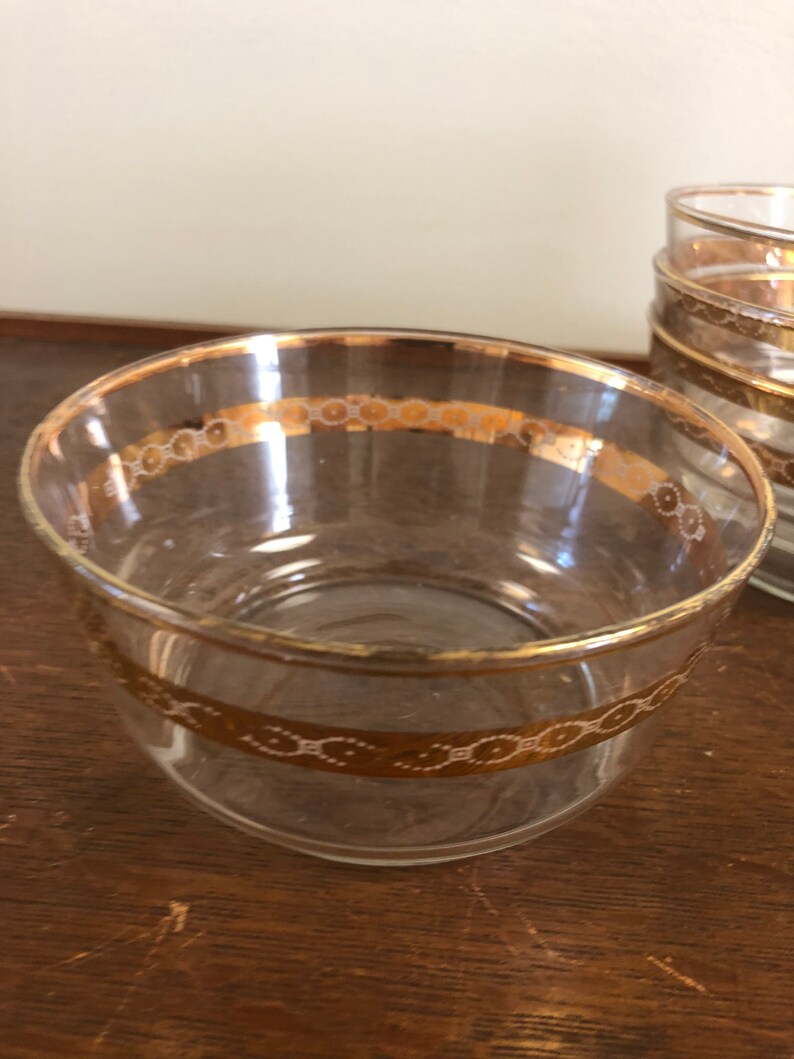 Vintage Libbey Gold Rim Snack Condiment Bowls Set of 8 Gold Etsy