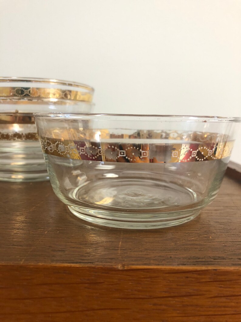Vintage Libbey Gold Rim Snack Condiment Bowls Set of 8 Gold Etsy
