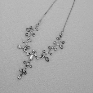 Edwardian style silver and citrine drop necklace image 1