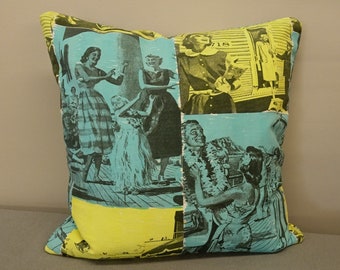 Vintage fabric accent pillow
