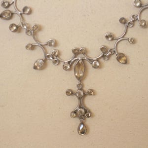 Edwardian style silver and citrine drop necklace image 2