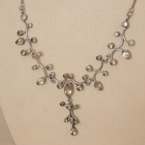 Edwardian style silver and citrine drop necklace image 4