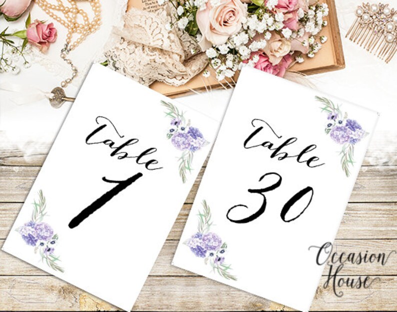 printable wedding table numbers 1 30 floral table numbers