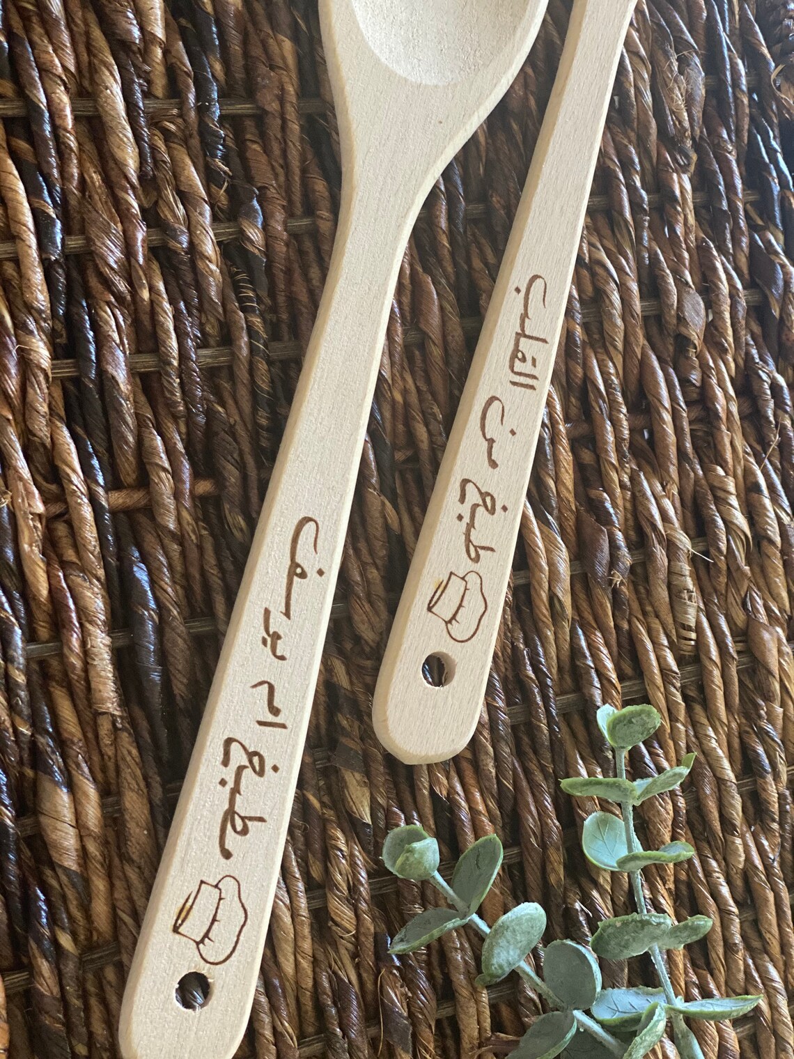 Set of 3 personalized wooden spoons arabic or English Etsy