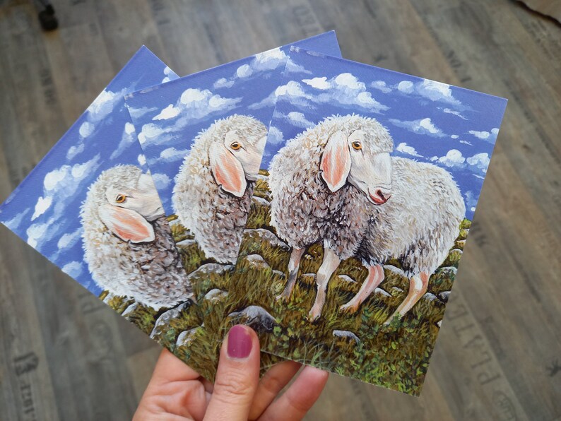 Easter card postcard sheep Easter lamb image 2