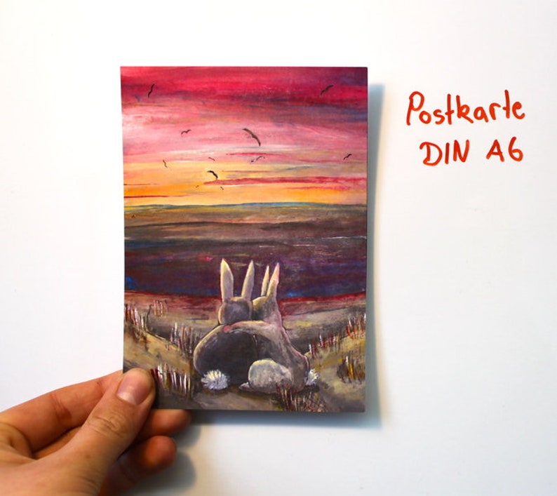 Postcard Rabbit Romance image 1