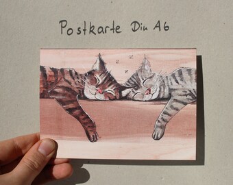 Postkarte "Katzen Paar"