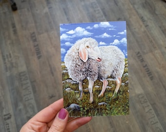 Carte postale de Pâques mouton agneau de Pâques