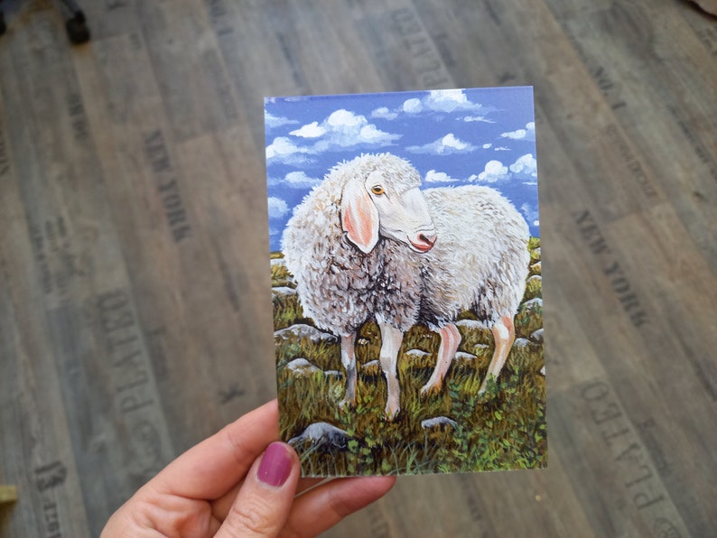 Easter card postcard sheep Easter lamb image 1