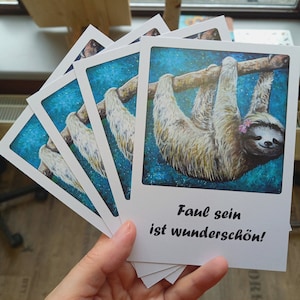 Ansichtkaart "Luiaard - Lui zijn is geweldig!"