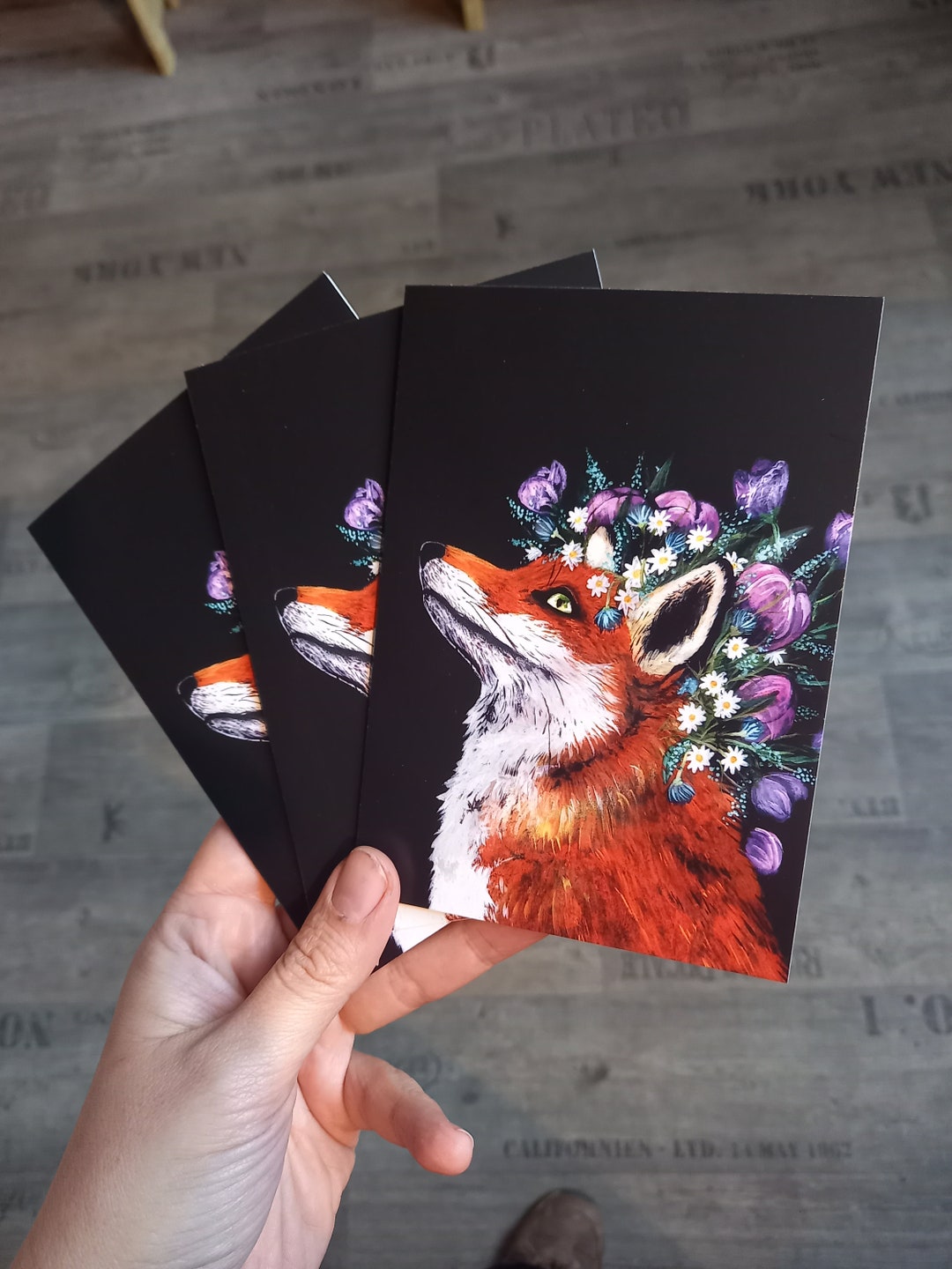 Congratulations Fox Folding Card Congratulations Card Fox With Flower Crown Christmas Card ...