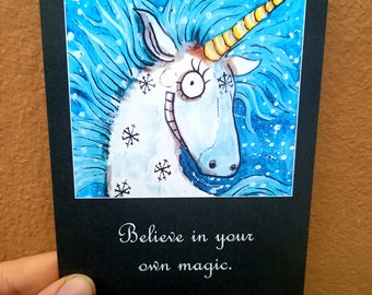 Postkarte "Believe in your own magic" Einhorn