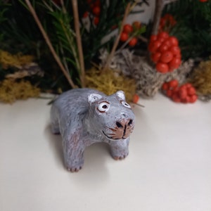 Kleines Keramik Wombat Figur Skulptur Bild 2