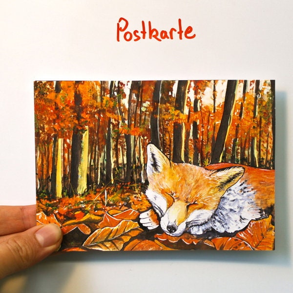 Postkarte "Herbst Fuchs"