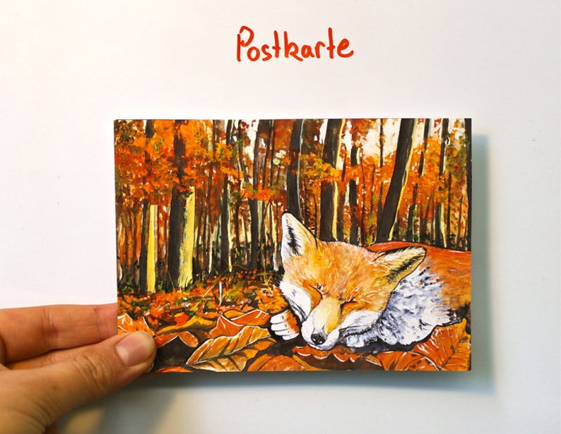 Postcard Autumn Fox image 1