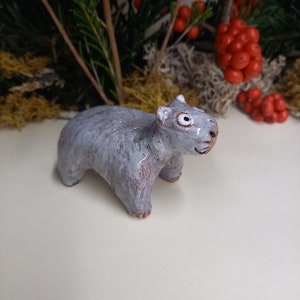 Kleines Keramik Wombat Figur Skulptur Bild 3