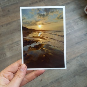 Fotokarte Postkarte Sonnenuntergang Ostsee Strand Din A6 blanko Binz