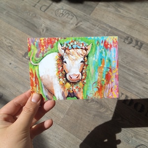 Postal "Cow Alpine Raising"