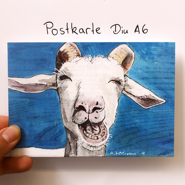 Postkarte "Lächelnde Ziege"