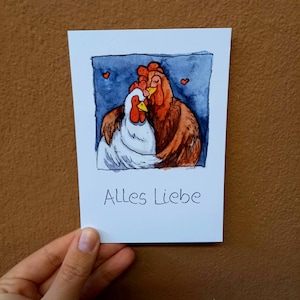 Glückwunschkarte Alles Liebe Hühner