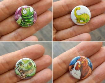 Button with cute animals selectable