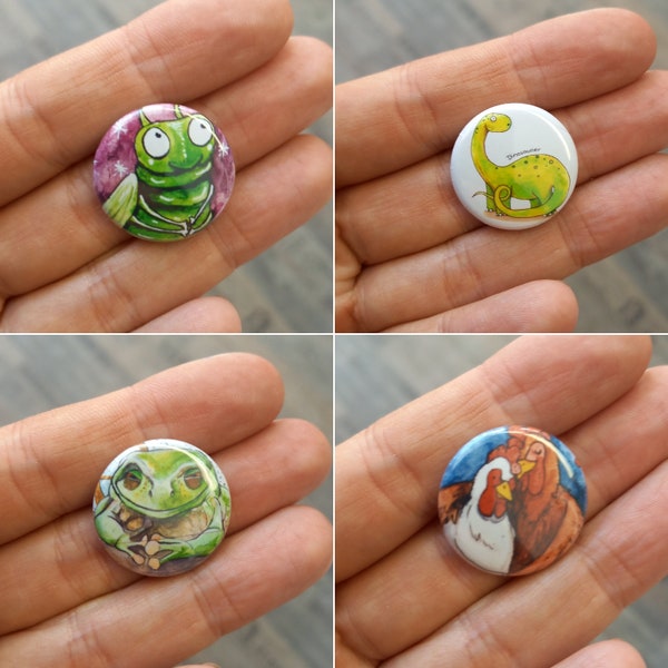 Button with cute animals selectable