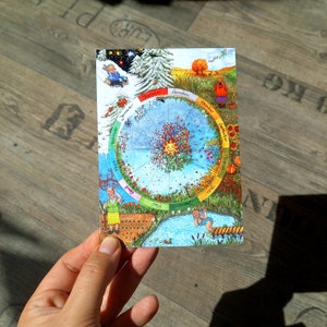 Postcard annual cycle seasons
