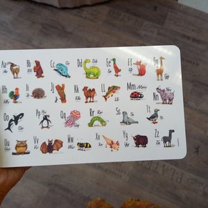 Breakfast board funny animal ABC made of melamine educational aid back to school gift image 4