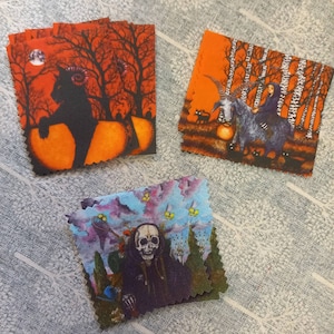 Fabric Patches Patches selectable from assortment Gothic patches, cat patches, beetle patches Cotton